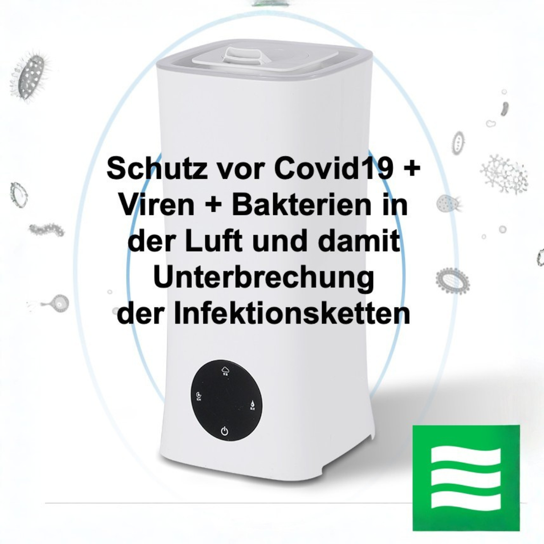 AIR DESINFEKTOR + "liquidACS - human HOCL - Fluid" zur virenfreien Luftreinhaltung - 5 Liter + System