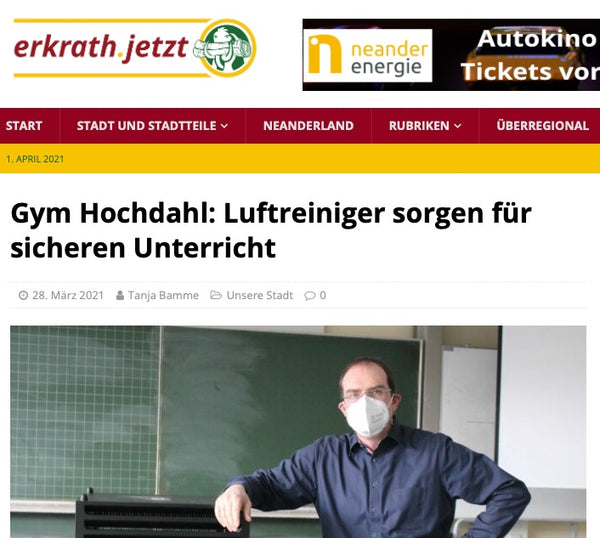 Gymnasium Hochdahl (Erkrath): Luftreiniger sorgen für sicheren Unterricht