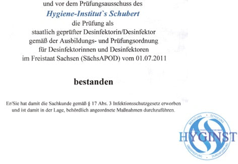 Beratung zu Produkten durch "Staatlich geprüfte Desinfektor"