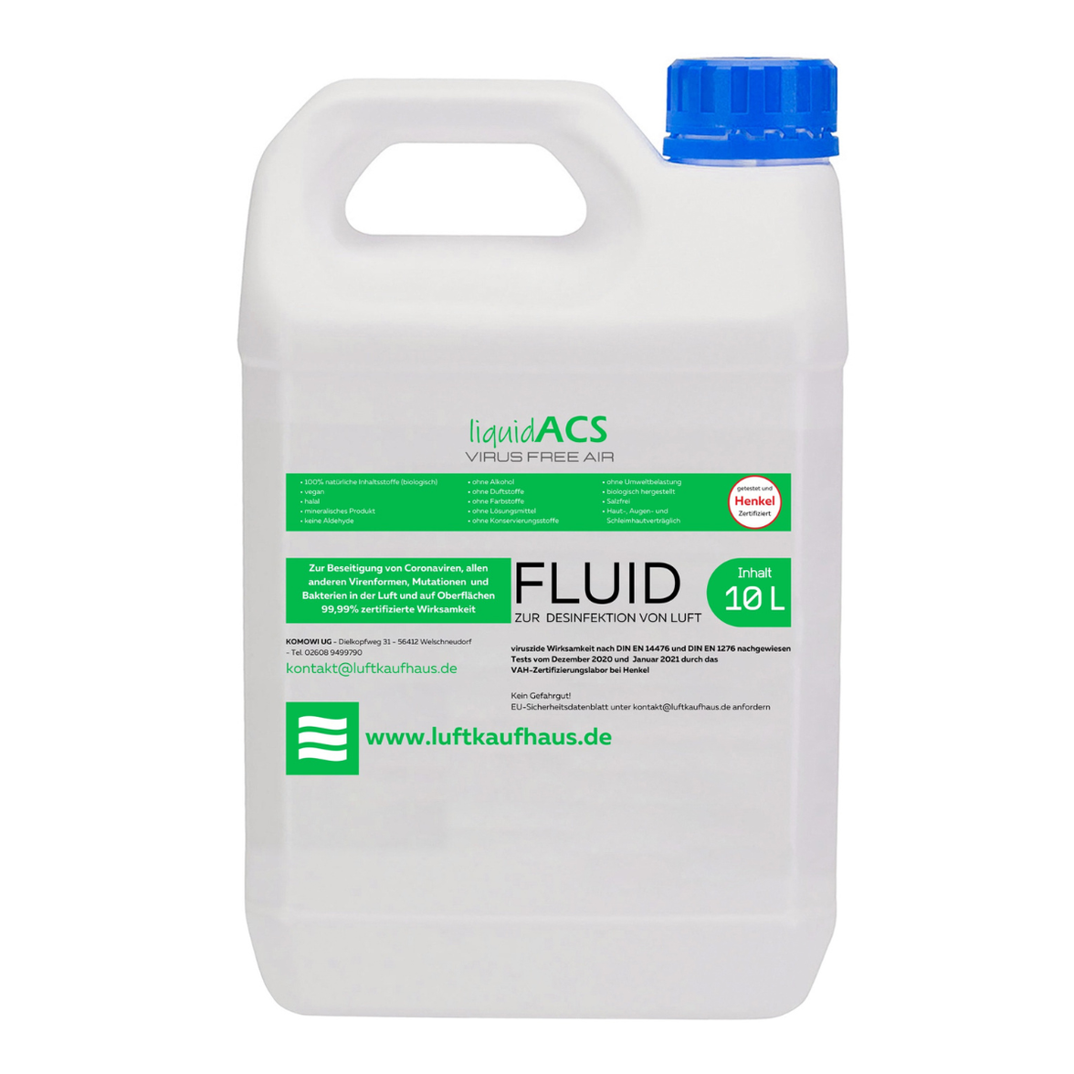 liquidACS  "System C" Sicherheit vor Viren mit "human HOCL - Fluid"